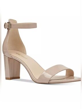 NEW! Nine West Pruce Natural/Nude Patent Leather Heels